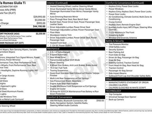 Used 2017 Alfa Romeo Giulia Ti w/ TI 19" Sport Package image 4