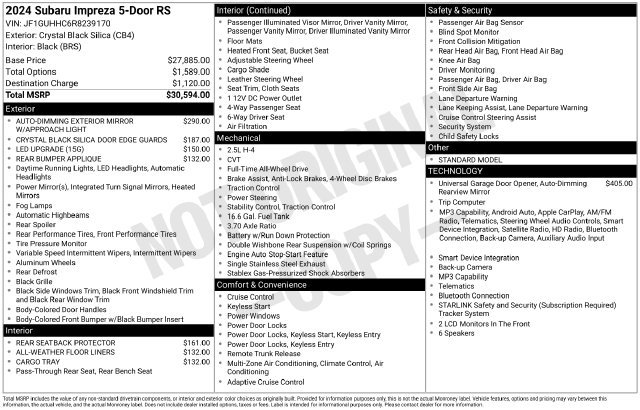 Certified 2024 Subaru Impreza RS AWD/4WD image 32