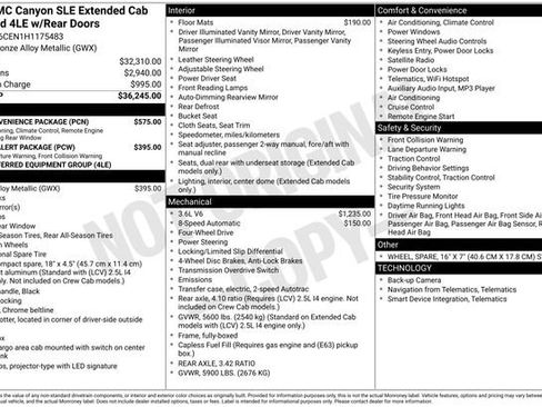 Used 2017 GMC Canyon SLE w/ SLE Convenience Package image 3