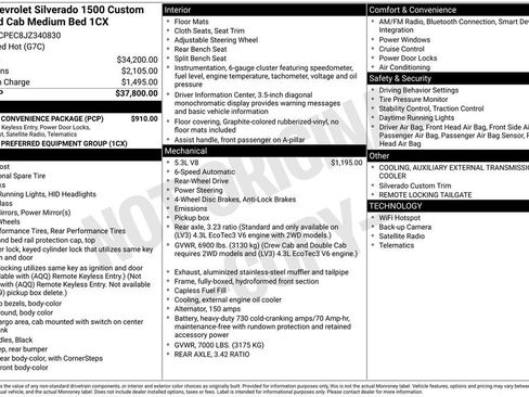 Used 2018 Chevrolet Silverado 1500 Custom w/ Custom Convenience Package RWD image 7