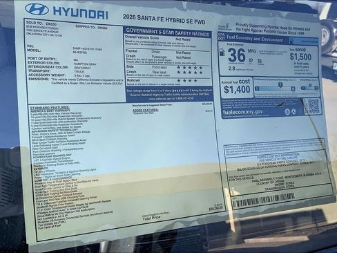 New 2026 Hyundai Santa Fe SE FWD image 18