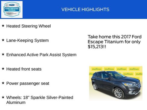 Certified 2017 Ford Escape Titanium w/ Equipment Group 301A AWD/4WD image 20