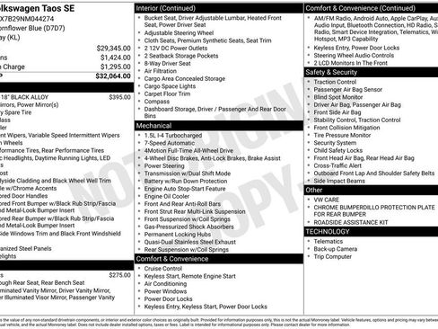 Used 2022 Volkswagen Taos SE image 27