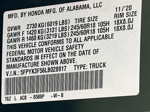 Used 2020 Honda Ridgeline RTL image 32