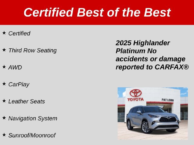 Used 2025 Toyota Highlander Platinum AWD/4WD image 40