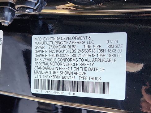 New 2026 Honda Ridgeline Black Edition image 18