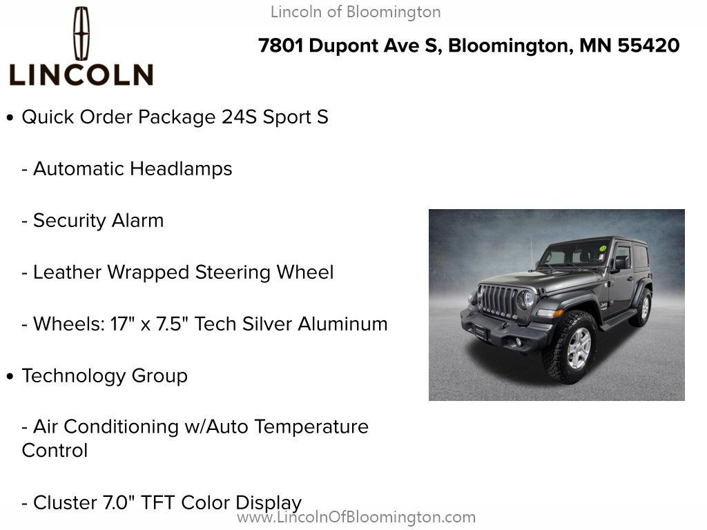 Used 2018 Jeep Wrangler Sport AWD/4WD image 9