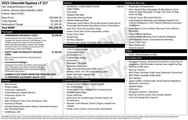Used 2025 Chevrolet Equinox LT w/ Convenience Package II AWD/4WD image 5