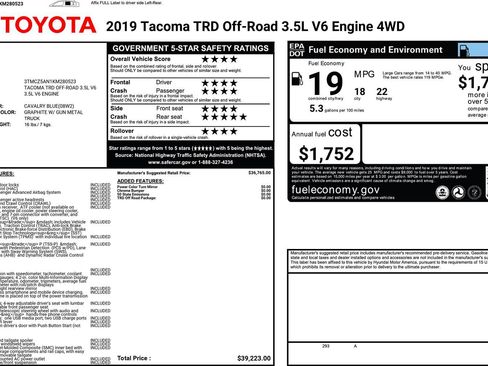 Used 2019 Toyota Tacoma TRD Off-Road AWD/4WD image 40