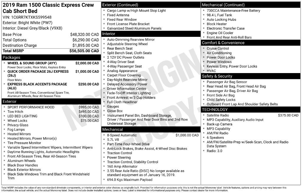 Used 2019 RAM 1500 Express w/ Wheel & Sound Group AWD/4WD image 18