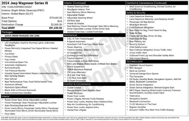 Used 2024 Jeep Wagoneer Series III AWD/4WD image 16