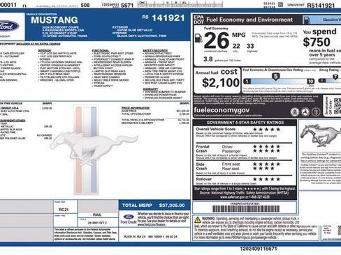 Used 2024 Ford Mustang Coupe RWD image 2