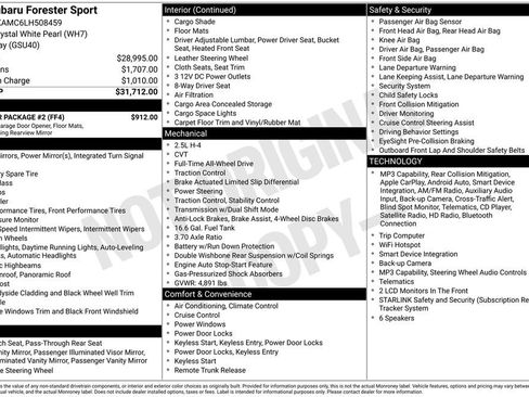 Used 2020 Subaru Forester Sport w/ Popular Package #2 AWD/4WD image 3