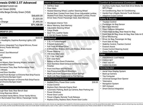 New 2026 Genesis GV80 2.5T Advanced AWD/4WD image 3