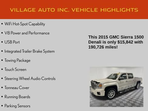 Used 2015 GMC Sierra 1500 Denali w/ Driver Alert Package AWD/4WD image 7