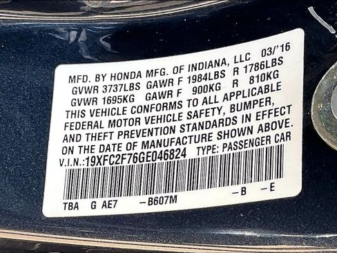 Used 2016 Honda Civic EX image 37