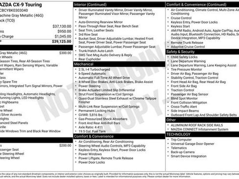 Used 2019 MAZDA CX-9 Touring image 47