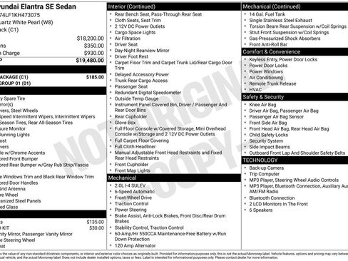 Used 2019 Hyundai Elantra SE w/ Cargo Package FWD image 4
