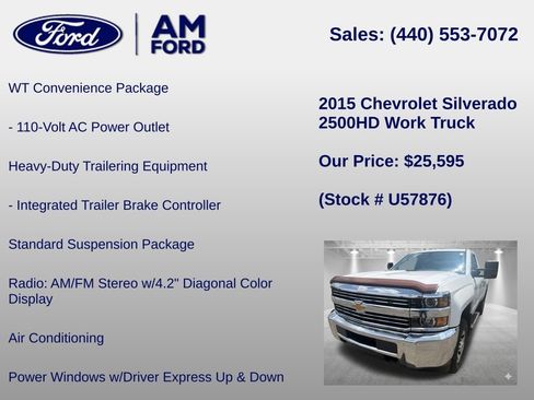 Used 2015 Chevrolet Silverado 2500 W/T w/ WT Convenience Package AWD/4WD image 12