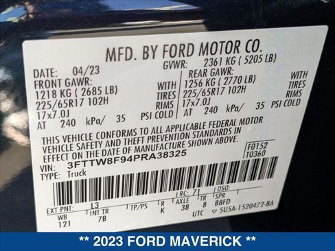Certified 2023 Ford Maverick XLT w/ Equipment Group 300A Standard image 25