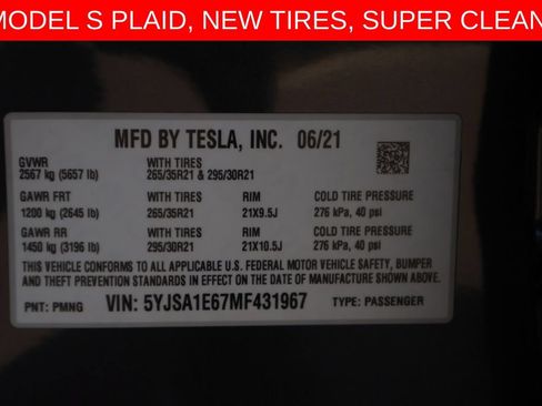 Used 2021 Tesla Model S Plaid AWD/4WD image 29