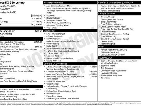 Used 2023 Lexus RX 350 FWD w/ Cold Area Package image 24
