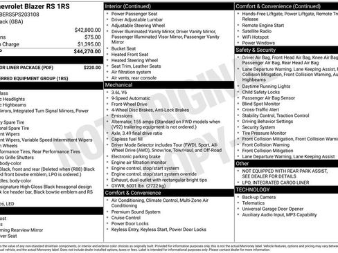 Used 2023 Chevrolet Blazer RS w/ LPO, Floor Liner Package FWD image 31