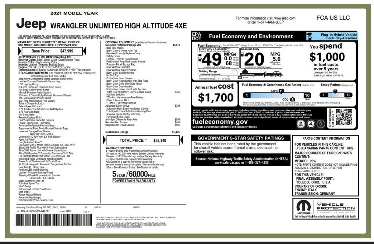 Used 2021 Jeep Wrangler Unlimited Sahara AWD/4WD image 14