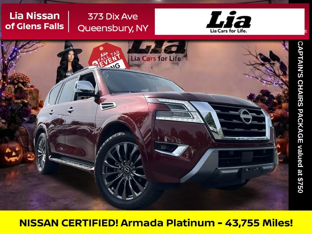 Certified 2023 Nissan Armada Platinum w/ Captain's Chairs Package AWD/4WD 360° Tour