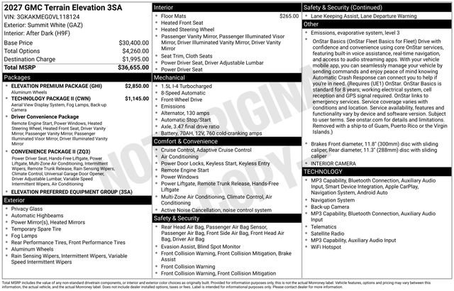 New 2027 GMC Terrain Elevation w/ Elevation Premium Package FWD image 3