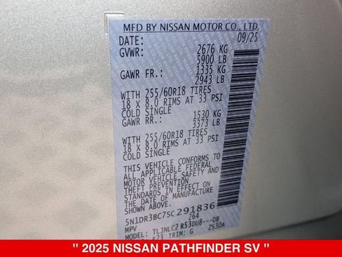 Certified 2025 Nissan Pathfinder SV AWD/4WD image 40
