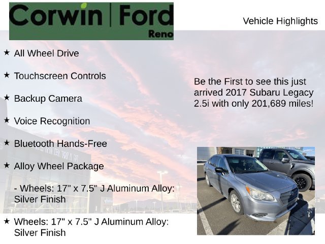 Used 2017 Subaru Legacy 2.5i w/ Alloy Wheel Package AWD/4WD image 4