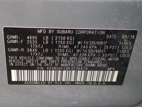 Used 2019 Subaru Outback 2.5i Premium image 35