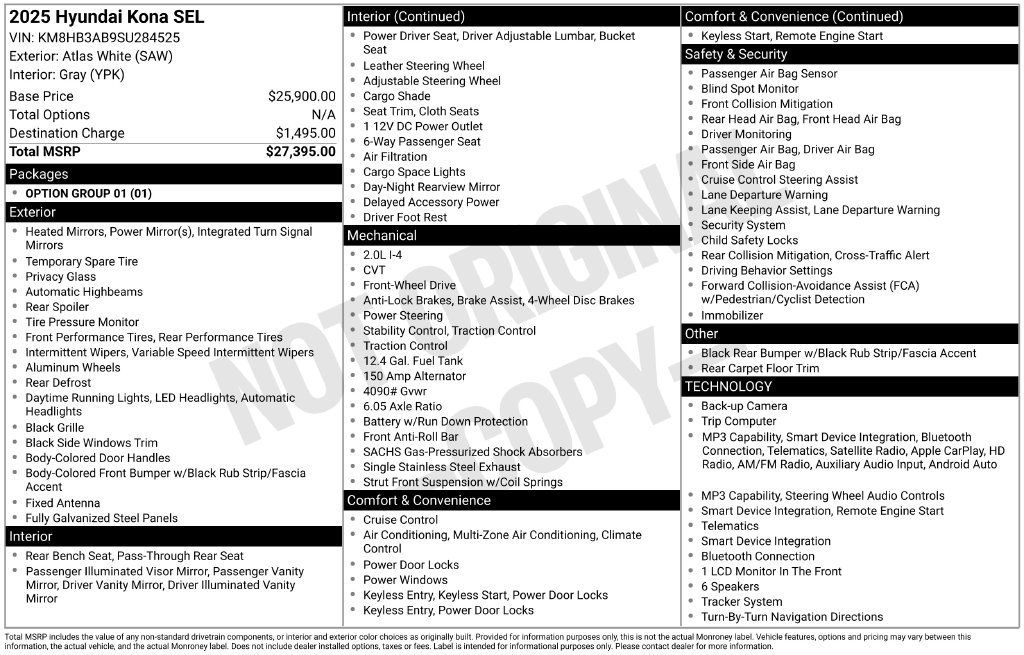 Certified 2025 Hyundai Kona SEL FWD image 5