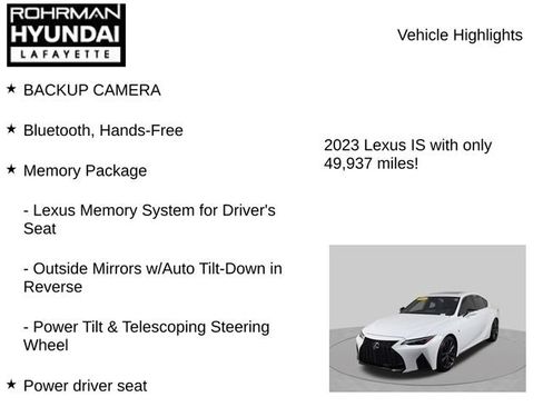 Used 2023 Lexus IS 350 F Sport w/ Navigation Package RWD image 8