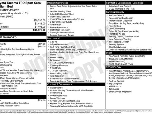 Certified 2023 Toyota Tacoma TRD Sport AWD/4WD image 25