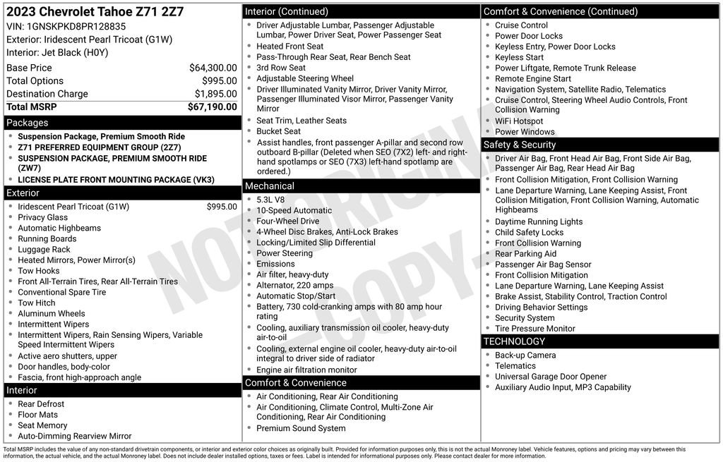 Used 2023 Chevrolet Tahoe Z71 AWD/4WD image 43