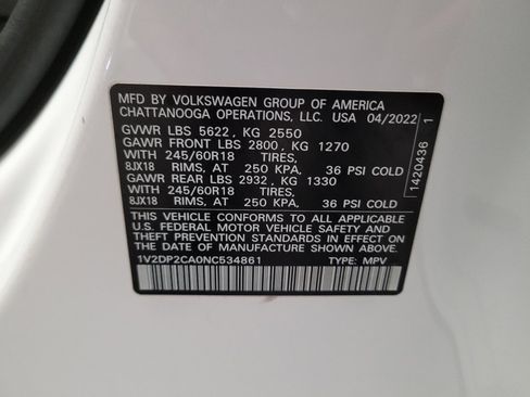 Used 2022 Volkswagen Atlas SE FWD image 33