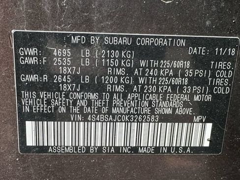 Used 2019 Subaru Outback 2.5i Limited w/ Popular Package #2 AWD/4WD image 17