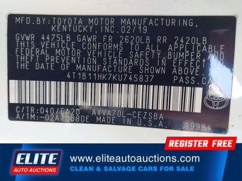 Used 2019 Toyota Camry SE image 17