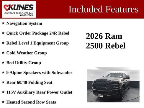 New 2026 RAM 2500 Rebel w/ Rebel Level 1 Equipment Group AWD/4WD image 3