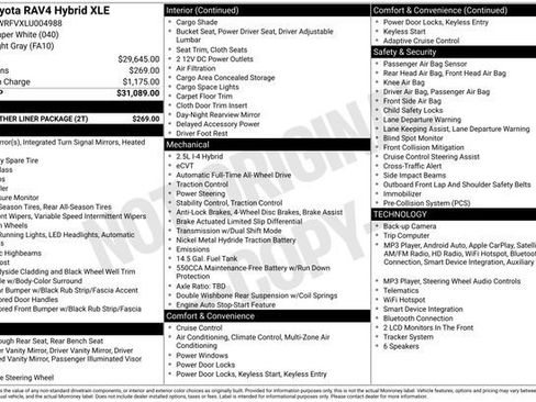 Used 2020 Toyota RAV4 XLE w/ All Weather Liner Package AWD/4WD image 2