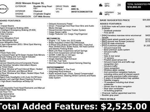 Used 2022 Nissan Rogue SL w/ SL Premium Package image 3