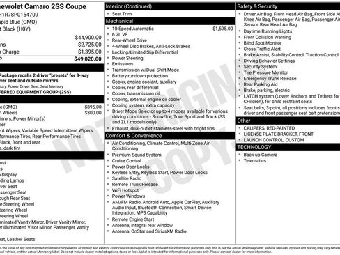 Used 2023 Chevrolet Camaro SS RWD image 41