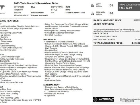 Used 2023 Tesla Model 3 Standard Range image 3