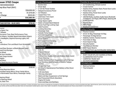 Used 2019 Nissan 370Z Coupe w/ Z34 Heritage Edition - Blue image 6