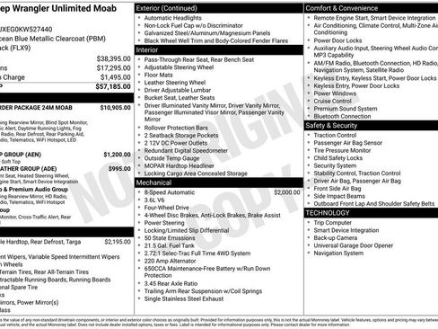 Used 2019 Jeep Wrangler Unlimited Sahara w/ Quick Order Package 24M Moab image 32