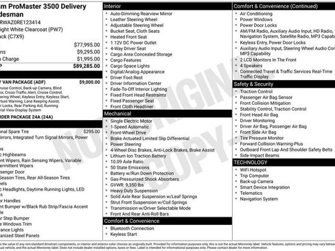 Used 2024 RAM ProMaster 3500 w/ Delivery Van Package image 6