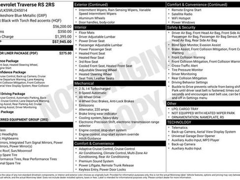 Used 2024 Chevrolet Traverse RS w/ LPO, Floor Liner Package AWD/4WD image 36