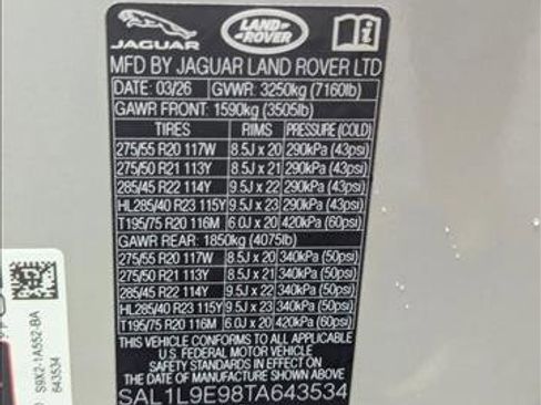 New 2026 Land Rover Range Rover Sport Dynamic SE AWD/4WD image 16